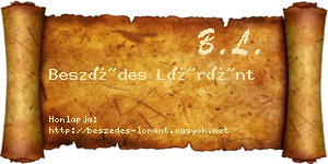 Beszédes Lóránt névjegykártya