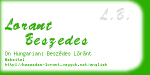 lorant beszedes business card