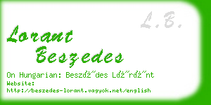 lorant beszedes business card